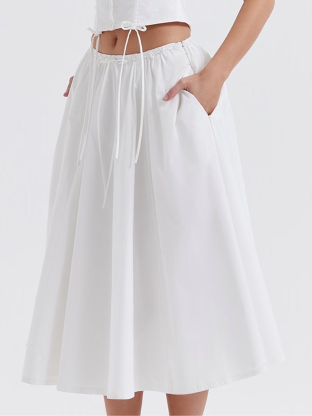 House of CB 🐑 White Midi Skirt